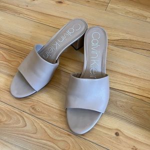 Calvin Klein Nude Mules